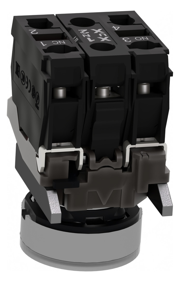 Drucktaster 1f ws rnd Ø22,5mm 1S 1Ö IP66 fl Geeignet für Beleuchtung Tastend