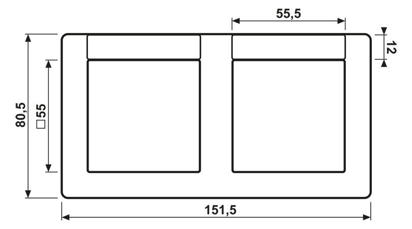 Einbaurahmen 2f ws glz ho AS / AS 500 BSF Kst horiz f.GEB-K Unterputzmontage