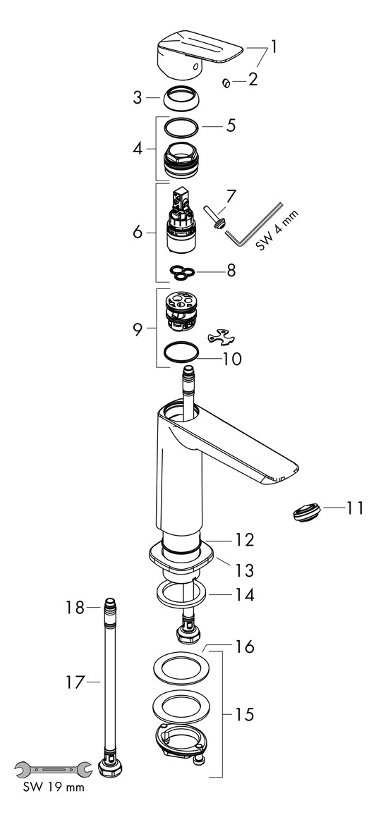hansgrohe Waschtisch-Einhebelmischer 240 Fine Logis ohne Ablaufgarnitur, chrom