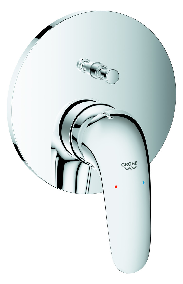GROHE Fertigmontageset Eurostyle UP-Wannen-Einhebelmischer, geschlossener Metall-Hebelgriff, chrom