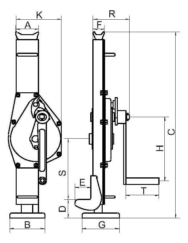 Vermaßte Strichzeichnung