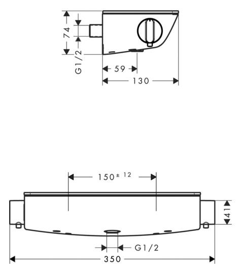 hansgrohe Brausethermostat Ecostat Select AP, Renovation, 1 Verbraucher, chrom