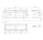 V&B Waschtischunterschrank Legato 160x55x50cm, Waschtisch links, mit LED-Beleuchtung, Stone Oak