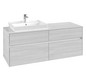 V&B Waschtischunterschrank Collaro 140x54,8x50cm, Waschtisch links, white wood
