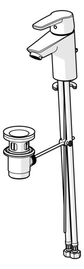 HANSA Waschtisch-Einhebelmischer HANSAPOLO mit Ablaufgarnitur, Ausladung 103 mm, chrom