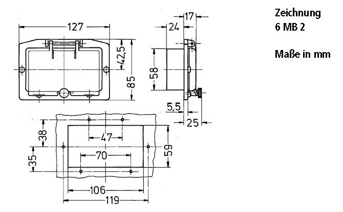 Sichtfenster 85x127x17mm