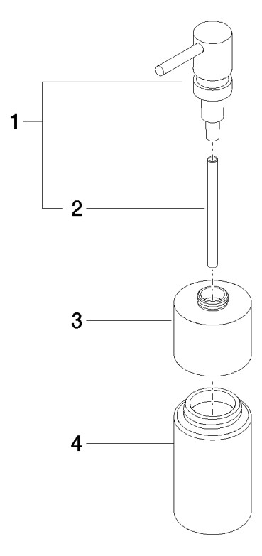 Dornbracht Spender Standmodell, Flasche aus Kristallglas, matt, Dark Platinum gebürstet Dornbracht Spender Standmodell, Flasche aus Kristallglas, matt, Dark Platinum gebürstet