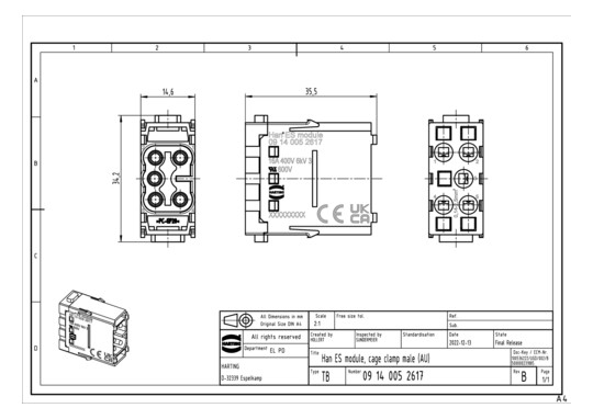 HART Han ES module, cage     09140052617 