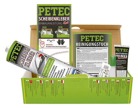 PETEC-Scheibenkleber-Set mit 310ml-Kartusche, schwarz