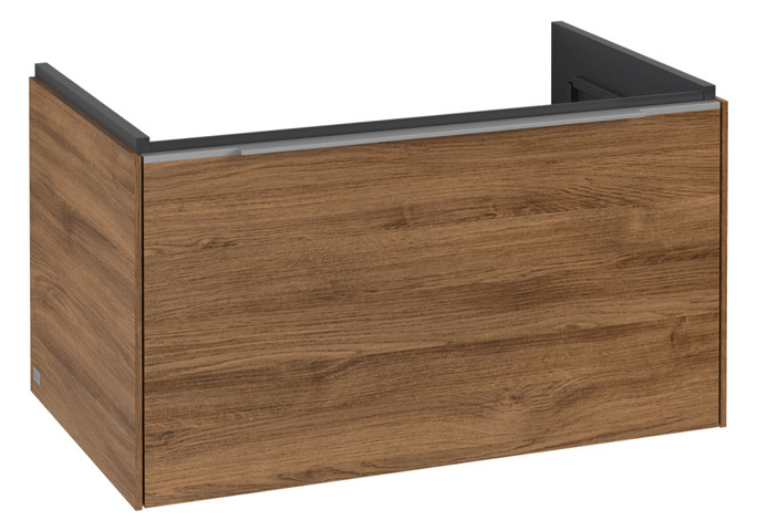 V&B Waschtisch-Unterschrank Subway 3.0 77,2x42,9x47,8cm, mit LED/Griff Aluminium glänzend, kansas oak