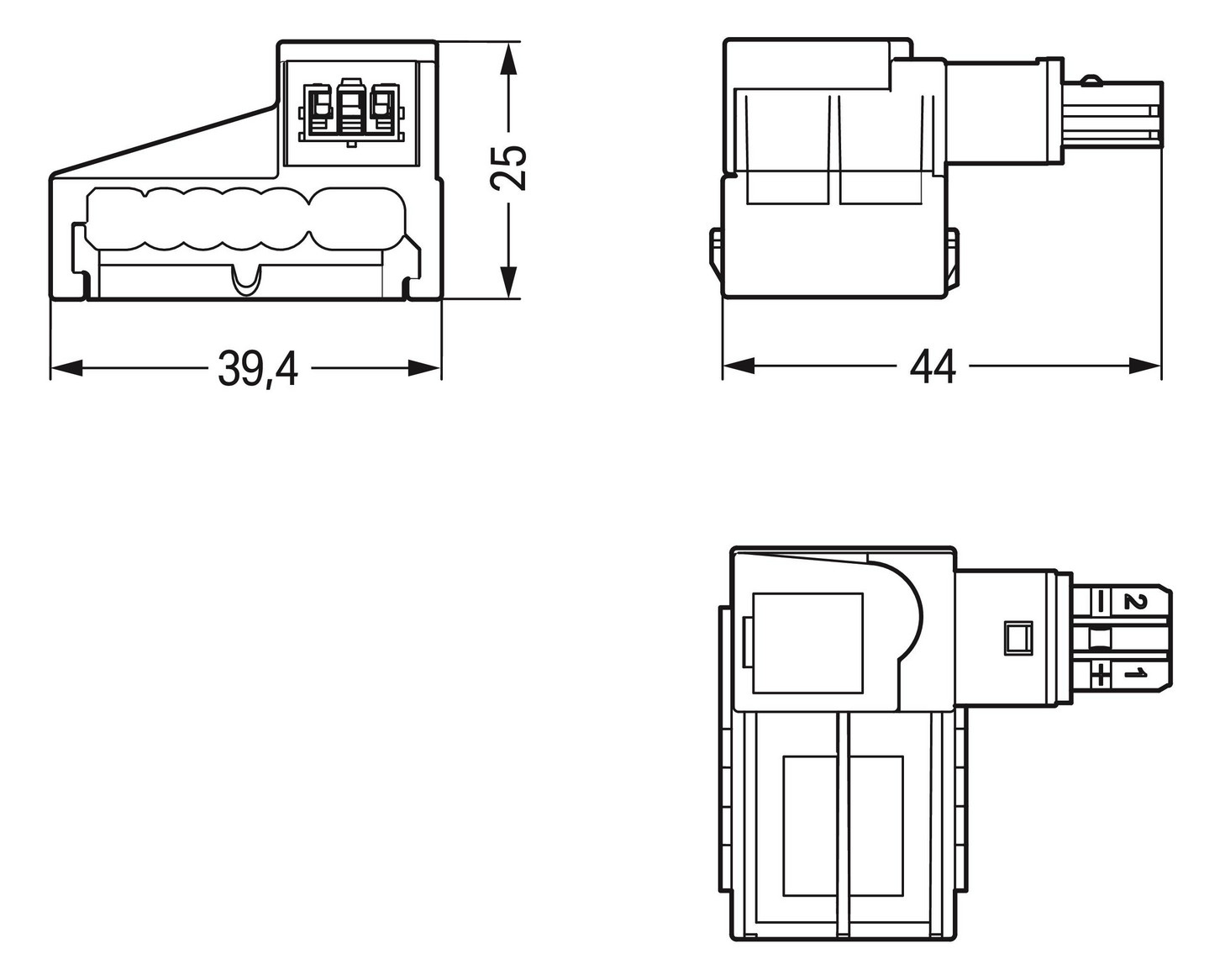 Flachleitungsadapter Serie 893 2p 50V 3A gr Abgriff Schraub