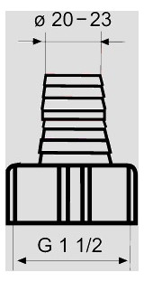 Sanit Geräteanschluss Kunststoff, für G1 1/2 Anschluss