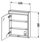DU Spiegelschrank Brioso m. Bel., 1 Tür TA links, 700x620x148mm, Leinen, F