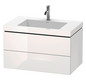 Duravit Waschtisch-Unterschrank c-bonded L-Cube 80 x 48 cm, ohne Hahnloch, amerikanischer nussbaum, 2 Schubkästen, wandhängend