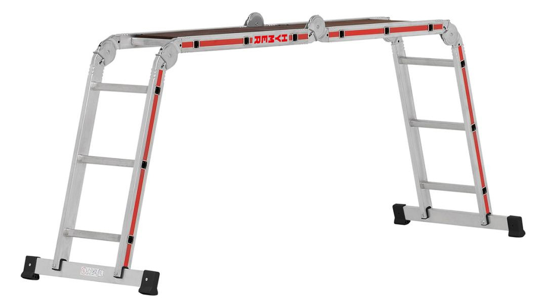 Bild Vielzweckleiter 4x3 Sprossen AH 4,00m in kl. Plattform - HYMER-0