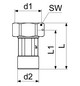 Schlösser Wasserzähler-Verschraubungs-Set 2240 1" AG x 1 1/4" IG, mit Plombiervorrichtung, Messing