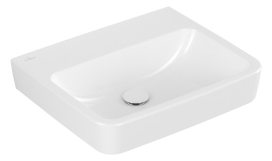 V&B Einbau-/Aufsatz-Waschtisch O.Novo 55x46cm, eckig, ohne Hahnloch, ohne Überlauf, weiß AntiBac C-plus