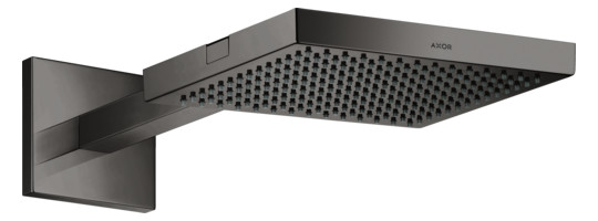 hansgrohe Kopfbrause Axor Starck mit Brausearm, Wandmontage, 240x240mm, 1jet, polished black chrome