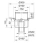 Dallmer Bodenablauf 61 HT/KE Serie 15 DN 50/70, 150x150mm