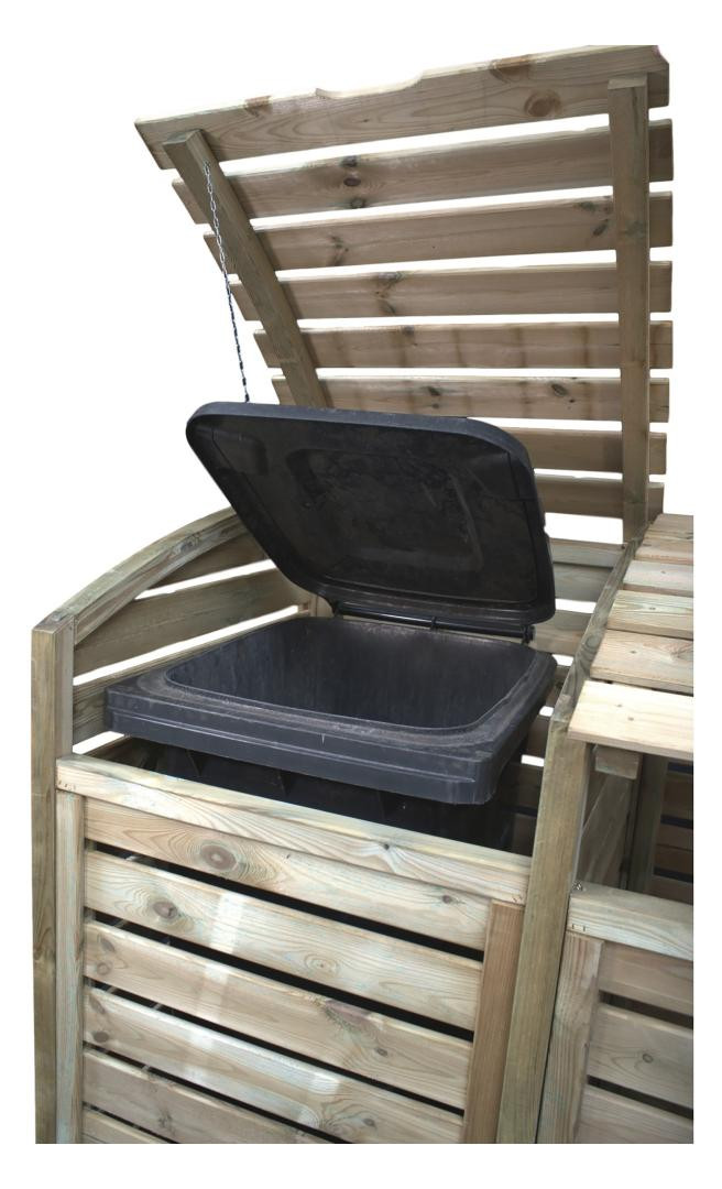 Bild HENRI 2-fach B 150 x T 90 x H 120 cm kdi-grün, inkl. Rückwand Mülltonnenabtrennu - n.a.-2