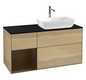 V&B Waschtisch-Unterschrank Finion 120cm, Abdeckplatte black matt, Regal Walnut Veneer, Oak Veneer