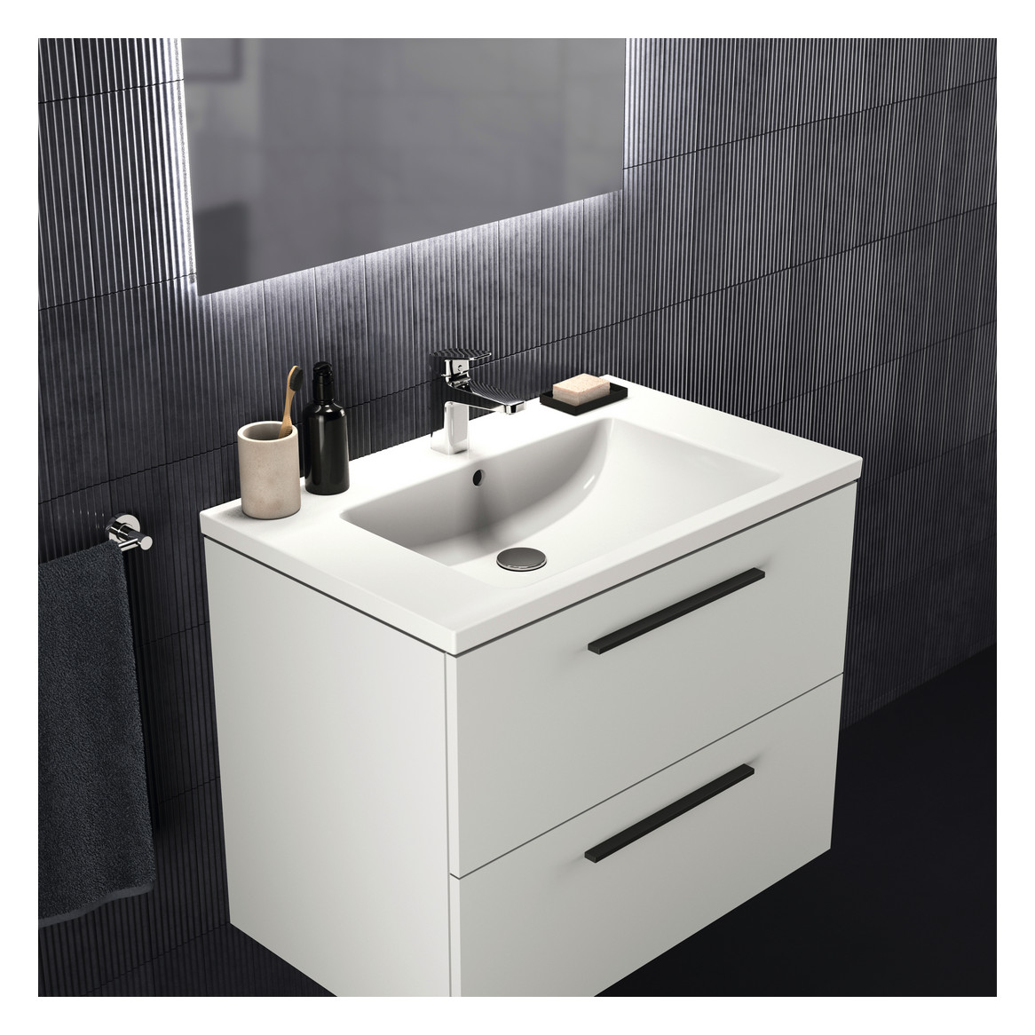 Ideal-Standard Möbel-Waschtisch i.life B 81x51x18cm, mit Hahnloch/Überlauf, weiß Ideal-Standard Möbel-Waschtisch i.life B 81x51x18cm, mit Hahnloch/Überlauf, weiß