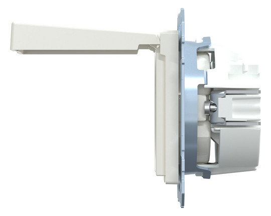 Steckdose 1f polws glz System M UP Klappd IP20