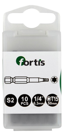 fortis-Bits für Torx-Schrauben, S2-Stahl - T15x50mm...