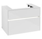 V&B Waschtischunterschrank Collaro 80x54,8x50cm, Waschtisch mittig, LED-Beleuchtung 5,7 W, glossy white