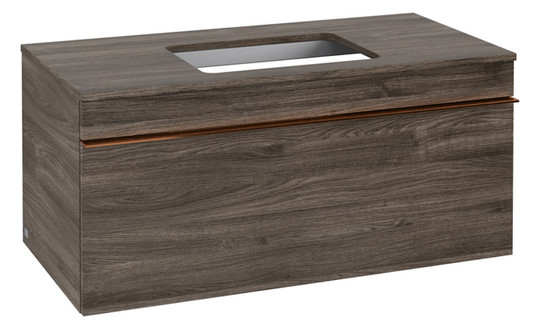 V&B Waschtisch-Unterschrank Venticello 95,7x43,6x50,2cm, Waschtisch mittig, Griff Copper, stone oak