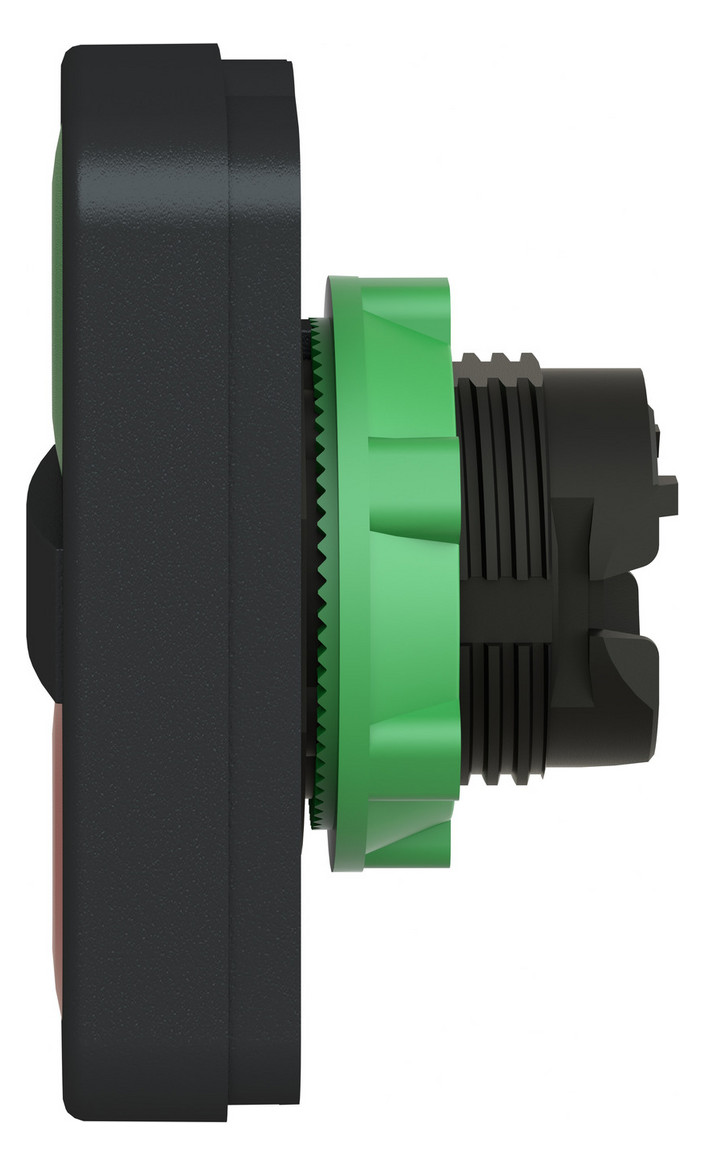 Drucktaster Front 2f rt/gn Ø22,5mm IP66 rechteck Tastend