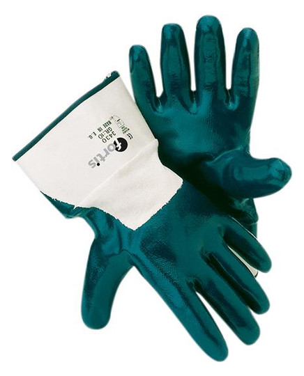 fortis-Nitrilhandschuh mit Stulpe, blau Mechanic blue -...