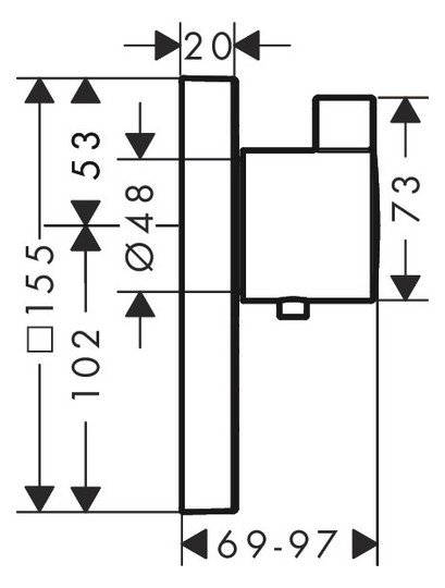 hansgrohe Fertigmontageset ShowerSelect Highflow UP-Thermostat, 1 Verbraucher, ein zusätzlicher Abgang, chrom
