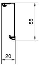 Oberteil SL-K 55mm Kst gra-sw RAL9011 gra/sw