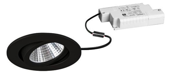 LED-Einbaustrahler 7W 2700K 740lm Konv sw mt 1LED Alu IP20 RF:hochglänzend