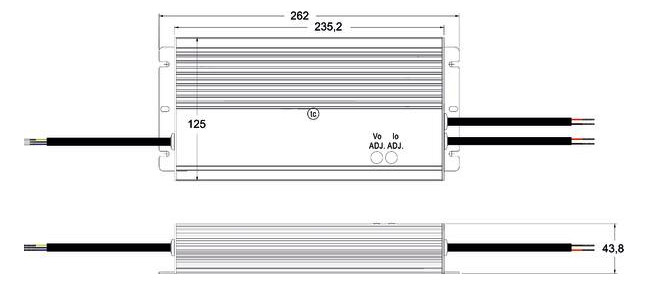 LED-Trafo 1-480W 24V IP65 Metallgeh stat 262x125x44mm