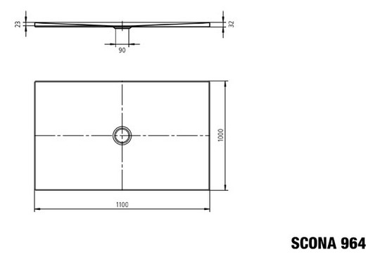 Kaldewei Duschwanne SCONA 964-1 100x110cm, warm grey70