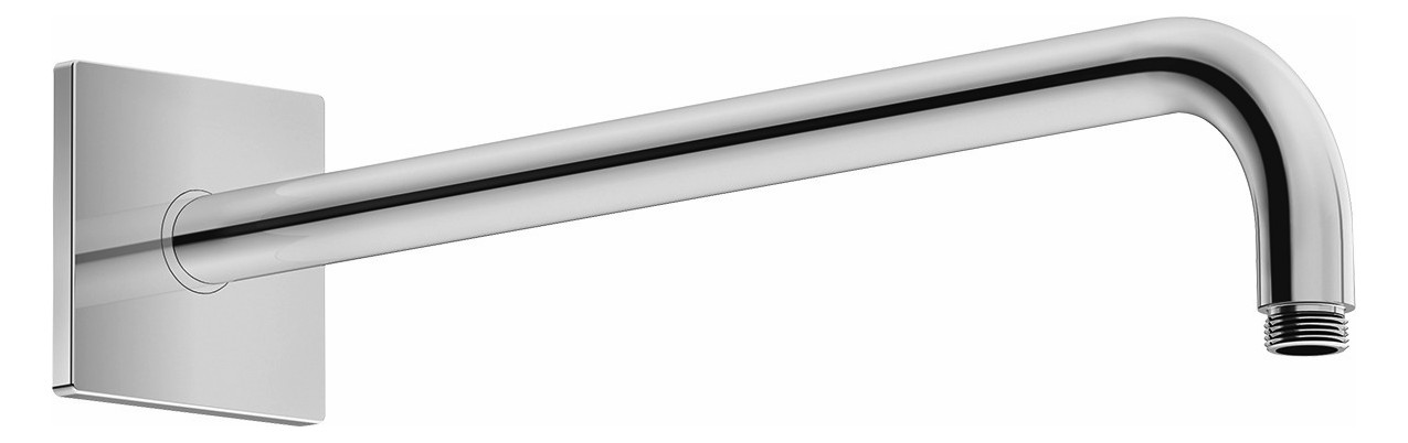 Duravit Brausearm 352mm, gebogen, eckige Rosette, chrom