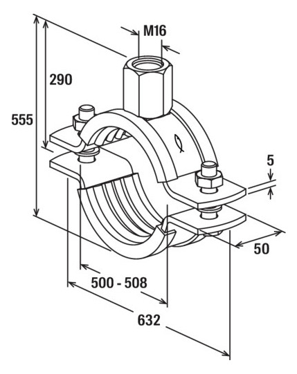 Bild Massivrohrschelle FRSM 500-508 M16 fvz f ischer - fischer-3