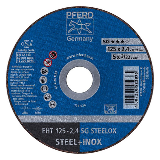 PFERD-Trennscheiben SG STEELOX - 125x2,4mm, gerade