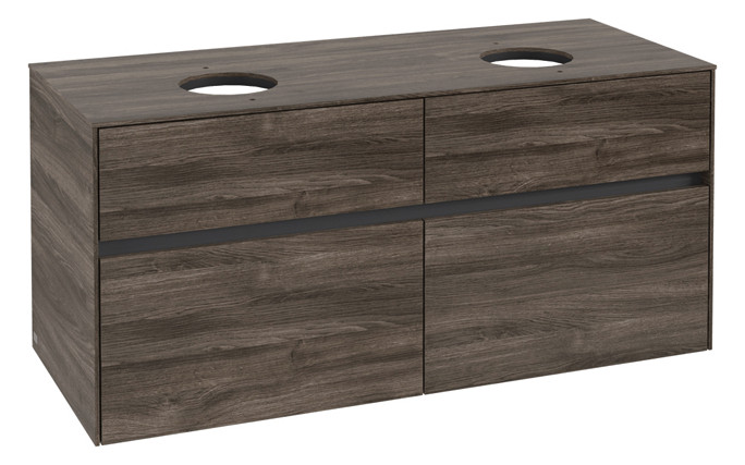 V&B Waschtischunterschrank Collaro 120x54,8x50cm, für 2 Waschtische, stone oak