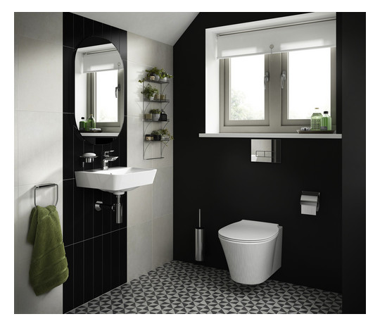 Ideal-Standard Waschtisch-Einhebelmischer Tesi Piccolo Ausladung 83mm, verchromt, mit Metall-Ablaufgarnitur