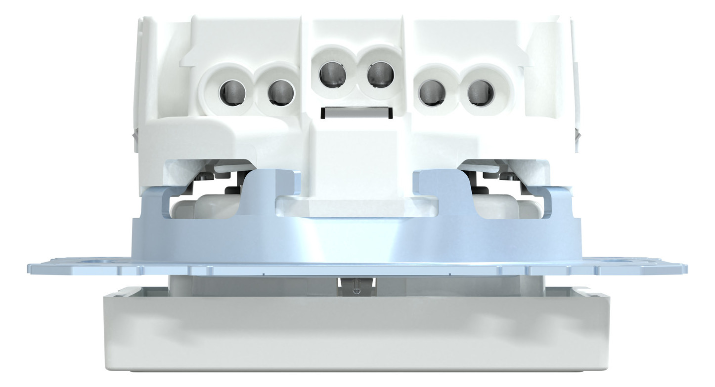 Steckdose 1f akws glz System M UP m.BS IP20 aktivweiß Überspannungss