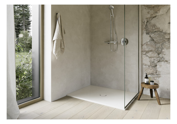 Duschfläche BetteFloor 5491 100x80cm, Antirutsch/Pro, Mini-Wannenträger, pergamon