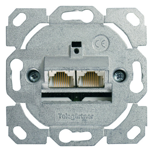 Anschlussdose Cat6A 2xRJ45 LSA Kanaleinb schräg