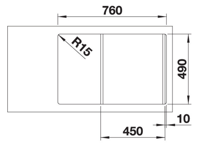 Blanco Spüle Axia III 45 S SILGRANIT 78 x 51 cm, felsgrau, reversibel, mit Holzschneidbrett