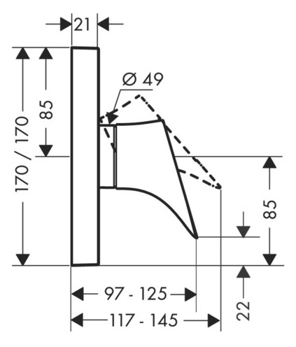 hansgrohe Fertigmontageset Axor Starck Organic UP-Brause-Einhebelmischer, chrom