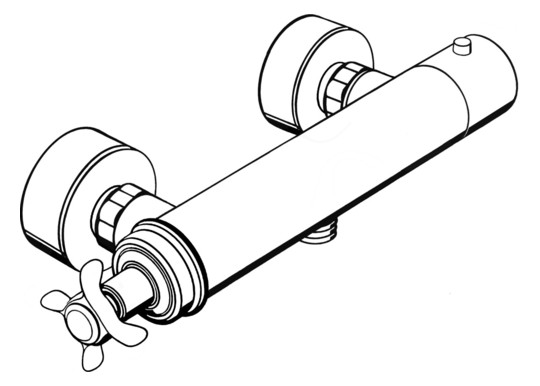 hansgrohe Brausethermostat Axor Montreux AP, 1 Verbraucher, mit Kreuzgriff, chrom