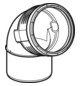 Geberit Bogen Silent PP DN 100, 67,5°, schalloptimiert