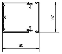 Leitungsführungskanal Kst 60x57x2000mm ver-ws LF-K unbeh RAL9016